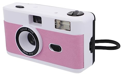 NUOBESTY 1pezzi Macchina Fotografica Pellicola da Riutilizzabile Flash Incorporato Macchina Fotografica Vintage Compatibile Pellicole Colori o Bianco e Nero