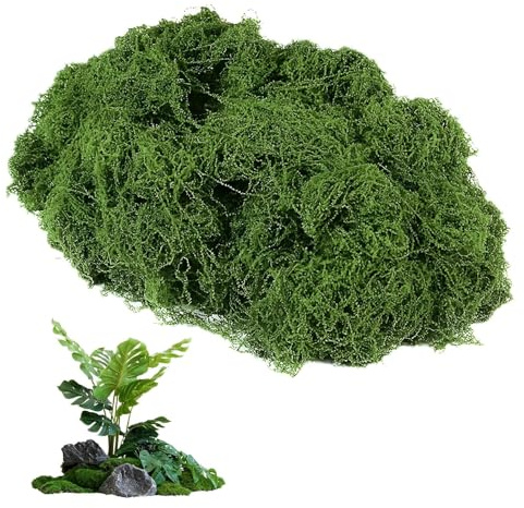 HAOXIZI 50g Artificial Moss, Reindeer Moss, Artificial Fake Green Lichen Plants, for Home Garden, Terrariums Craft Projects and DIY Decorations