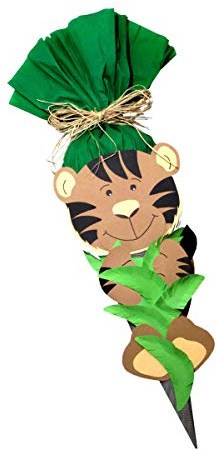 Schultüte Bastelset Tiger - Zuckertüte - aus 3D Wellpappe, 68cm hoch