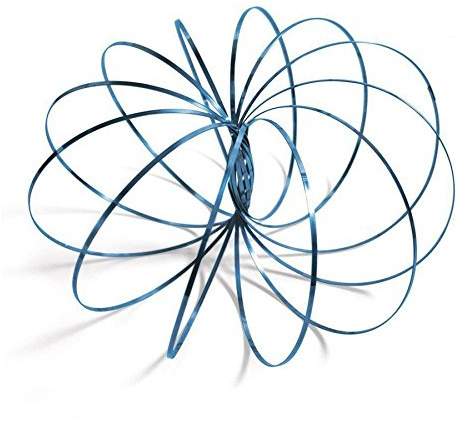 SHATCHI Infinity Arm Spring Slinky Juggle Dance 3D Magic Flow Ring Edelstahl Hand Fidget Spinner Interaktives kinetisches Dekompressionsspielzeug für Kinder und Erwachsene, Blau, Größe S
