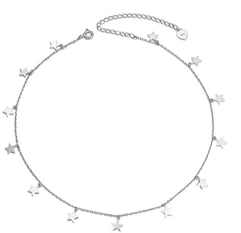 Flyow 925 Sterling Silber Halskette Damen Anhänger Choker Kette Schmuck