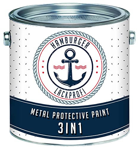 Hamburger Lack-Profi Metallschutzlack 3in1 SEIDENMATT Braungrün RAL 6008 Grün Metallschutzfarbe 3-in-1 Grundierung, Rostschutz und Deckanstrich in Einem Metalllack Metallfarbe (1 L)