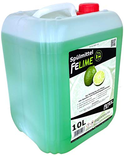 FETEX | Spülmittel 10 Liter | frischer Zitronen-Duft | sehr hohe Fettlösekraft | biologisch abbaubar