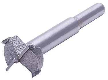 Utoolmart Forstner Punta per trapano per legno 25 mm Punta in carburo cementato Apertura professionale per fori per lavorazione del legno Taglierina rotativa di potenza Lunghezza 80 mm Grigio 1 pz