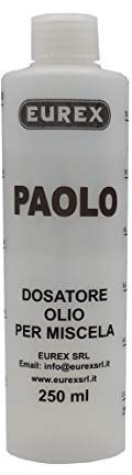 Eurex srl N. 3 Dosatori Olio per Miscela 250 ml Personalizzato con Il Tuo Nome: Paolo. Completo di Tappo, Scala Graduata e percentuali 2-4% 2,5-5% 3-6% (3)