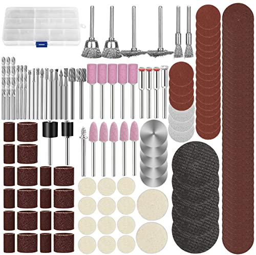 Linkstyle 141 PCS Rotary Tool Accessories Kit, 1/8 Inch Shank Multi Tool Accessories, for Engraving, Grinding, Sanding, Cutting, Polishing