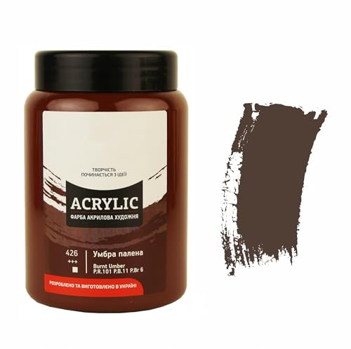 7 Artists Acrylfarbe Umbra Gebrannt 400 ml – Hochdeckende Braun Acryl für Holz, Leinwand, Ton & Stein Bemalen | Einzelne Acrylic Paint | Acryl Farbe für Basteln & Malen | Acrylfarben Einzeln