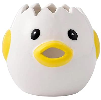Separador De Huevo Pollo,Separador De Huevos Lindo, Separador de Clara de Huevo de Cerámica,para Herramientas para Hornear Cocina Herramientas Flip Cocina Diversión Amarillo(Amarillo)