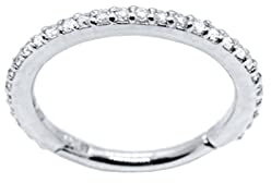 Lieson 1 Stück Nasenring Piercing Knorpel Ohrringe Silber 925 16G Nasenpiercing Hoop Dünner Creolen Mit Zirkonia 8MM Piercing Septum Knorpel Tragus Helix Ohrringe Silber