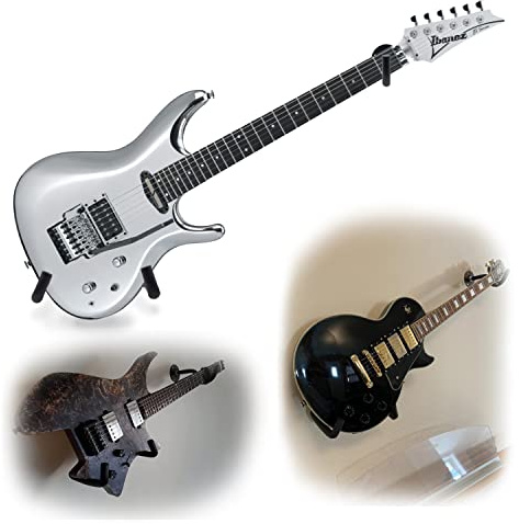 BEMTE Soporte de pared para guitarra, expositor horizontal para bajo (guitarra eléctrica/ukelele)