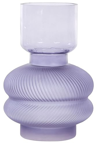 Deko Blumenvase Glas violett 24 cm organische Form mit schmalem Hals Rodia