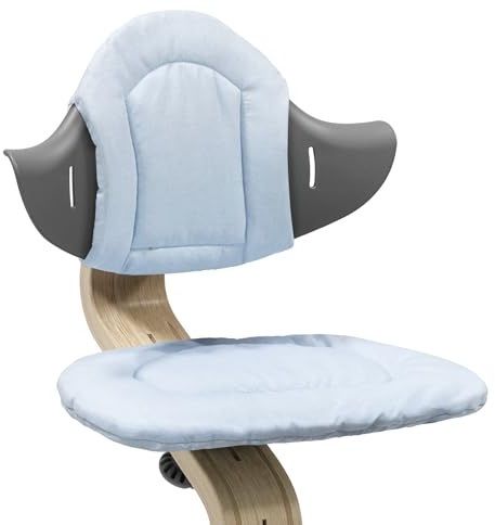 Stokke Nomi Cushion, Grey Blue - Adds Softness & Comfort to The Nomi Chair & High Chair - Easy to Attach & Remove - for Ages 6+ Months - Machine Washable