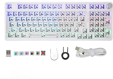 Zunate Kit Tastiera Meccanica, Tastiera Meccanica Fai-da-Te Modulare RGB Layout 98%, Tastiera da Gioco Personalizzata Sostituibile a Caldo con 98 Tasti, Tastiera Meccanica Fai-da-Te