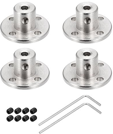 Rebower 3.17mm Starre Flansch Kupplung Anschluss Kuppler (w 8Stk Schraube M1.5 Sechskant Brench) [für Schrittmotoren]-4 Pack