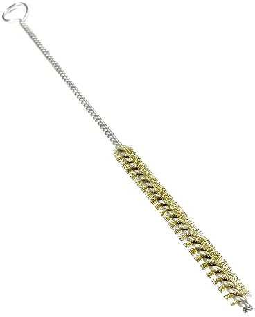 Colcolo Brass Pipe Cleaning Brush, Stainless Steel Wire Brush, Small, Flexible, Rust Remover, Long Handle, Hanging Hole, Multifunctional for Bottles, Tubes, Automotive, Diameter 8mm