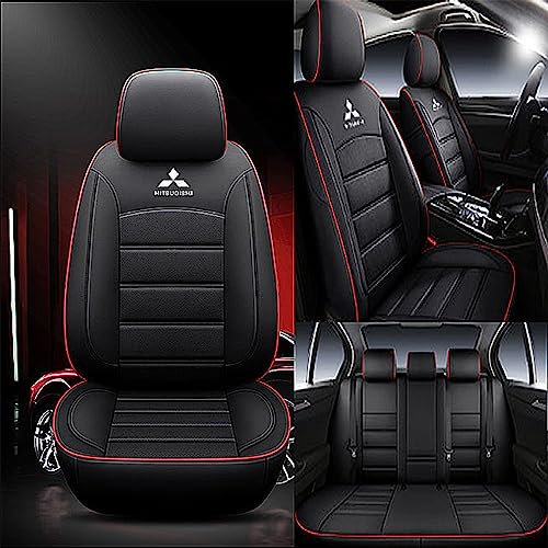 Autositzüberzug für Mitsubishi Zinger 7 Seats 2009 Sitzbezügesets Custom Car Seat Cover Set Sitzbezüge Auflagen Zubehör,BlackRed1