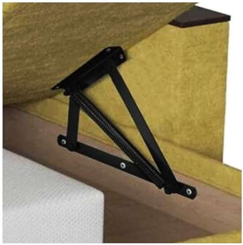 KAFENDA Heavy Duty Lid Support Hinges for Underbed Cabinets, Deck Chairs & Beds with Boxes, Black, Industrial, Verzinkter Stahl