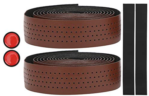 SPYMINNPOO Fahrradlenkergürtel, Fahrradlenkerband, Lenkerband, PU-Leder-Lenkergürtel, Lenkerband (BROWN)