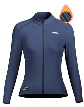 INBIKE Fahrradtrikot Damen Warm mit 3 Taschen Winter Fleece Slimfit Hochelastisch Atmungsaktiv FG102