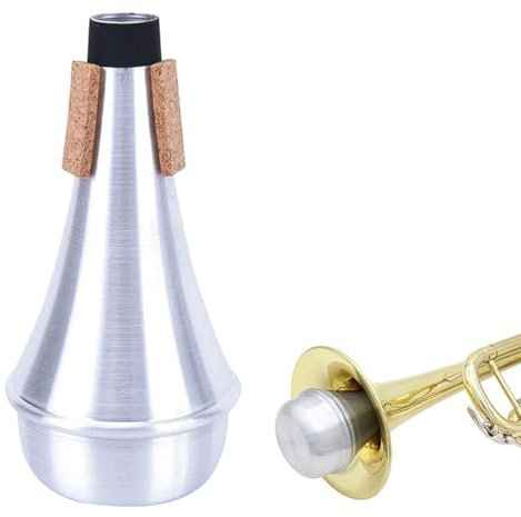 Trompete Praxis Schalldämpfer,Aluminium Trompetenschalldämpfer,Gerader Übungsdämpfer für Trompete,Zubehör für Musikinstrumente Tokaneit