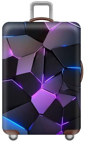 KofferschutzhüLle,3D Coole Geometrische Linien Im Cyberpunk-Stil KofferhüLle KofferschutzhüLle,Elastisch Kofferschutz,Suitcase Cover Waschbar GepäCkabdeckung - 18 Bis 32 Zoll (Colour 3,L(25-28inch))