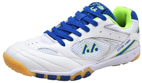 Sekiueo Badmintonskor för män Bordtennis Squashskor Andas lätta sneakers för domstolen,White,41 EU