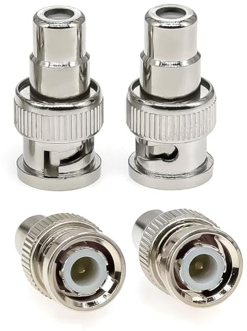 Ahoaepy 4PCS BNC Male to RCA Femele Coax Adapter, BNC RCA Coupler Adapter Copper Converter Connector for TV Monitor/CCTV Security Camera/Surveillance Systems/DVR Systems