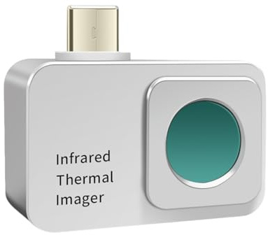 Wärmebildkamera Android, 256x192 IR Resolution 25Hz Infrarot Kamera, -15℃~600℃ (5℉~1112℉) Thermal Camera, Wärmebildkamera Haus für Handy, IP54 für Haushalt, Elektrik, Sanitäranlagen