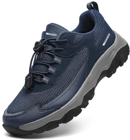 WEDXDEW Diabetiker Schuhe Herren Extra Weit Breite Füße Verbandsschuhe Geräumiges Innenleben Sneaker für mit Hohem Spann(Blue,41 EU)