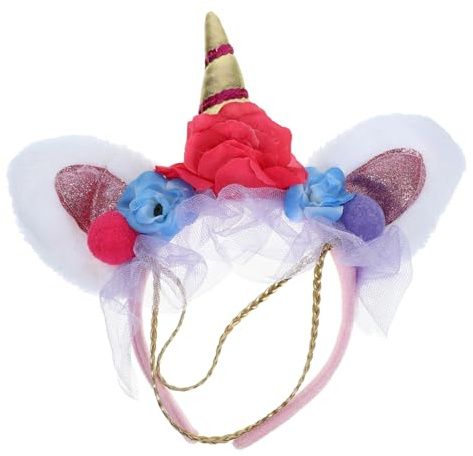 OUNONA Unicorn Huvudband med Tyllblommor Kreativt Festaccessoar för Maskerader och Kalas Lätt och Bekvämt Hårband för Vardag och Scenuppträdanden