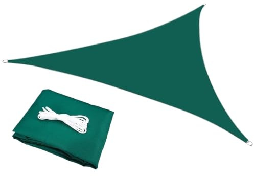 Vela Ombreggiante Tenda parasole triangolare for patio, impermeabile, con protezione UV, for tende da campeggio, giardino e cortile(Green,5X5X5M)