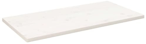 HETFTJN Tischplatte 110x60x2,5 cm Kiefer Massivholz Weiss Arbeitsplatte Küche Couchtischplatte Modernes Rechteck Tischplatte für Wohnzimmer Küche Büro Balkon