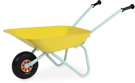 Janod - Brouette en Métal pour Enfants Dès 2 Ans - Adaptée aux Enfants pour Activités Jardin et Plein Air - Dès 2 Ans