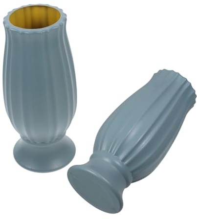 DOITOOL Jarrones de Cementerio para Tumbas 2 Piezas en Color Verde Claro, Porta Flores Conmemorativo Resistente Intemperie para Decoración de Lápidas y Homenaje Floral