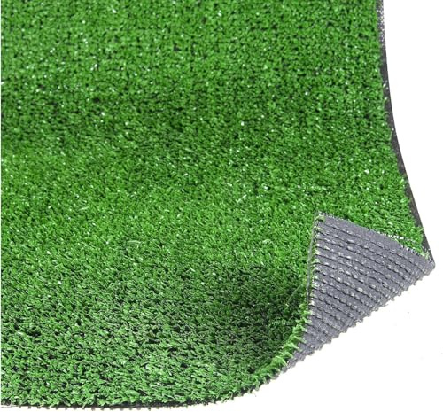 LoviStore Erba Sintetica Prato Erbetta Effetto Reale Spessore 8mm Rotolo Tappeto Drenante Manto Verde Tagliabile Artificiale Resistente per Esterno Balconi Giardino (4x25 7mm)