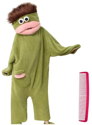 Zuoyue Pijama Monos Cosplay Oversized Traje con Capucha Ropa de Dormir Invierno Hombre Mujer Adulto de Pijama Divertido de Una Pieza para Adulto una Pieza para el salón Fiesta al Libre (2-Green, S)