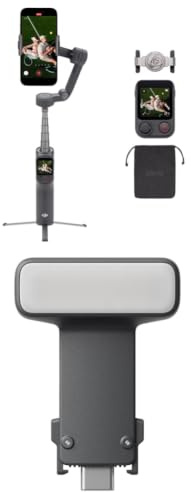 DJI Osmo Mobile 8P Standard Combo + Fill Light, Gimbal Stabilizer for iPhone & Android, Remote Controller, 360° Pan Rotation, Native Tracking, 8-Level Brightness&Color Temp