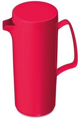 Kindergeschirr Kanne mit Deckel Valon, 1 Liter - erdbeerrot -Saftkanne Milchkanne Kaffeekanne Teekanne - Campinggeschirr