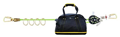 Frontline HLK1004 4-Person 100' Adjustable Horizontal Lifeline System with 6' Anchor Straps | OSHA & ANSI Compliant | Comes in Frontline Bag