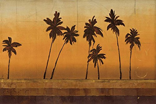 Feeling at home LIENZO-CON-AMERICANO-BOX-Atard-Palmas-I-Martin-Cheryl-Costa-Fine-Art-impresión-sobre marco de madera-Horizontal-21x32_in