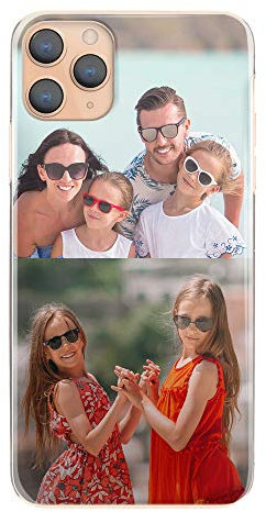 Personalised Phone Case For Apple IPhone 17, 16, 15, 14, Pro, Max, Mini, Plus 13, 12, 11, X, XS, XR, SE, 8, 7, 6, Custom Photo Hard Cover, Personalize with Two Image Collage Layout