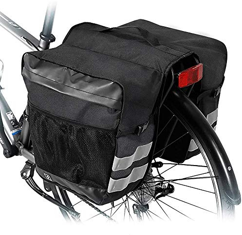 Yhuasia wasserdichte Fahrrad-Gepäckträgertasche, schwarz | Ideal für Outdoor, Commute, Shopping, Reiten und Picknick. Wasserdicht, robust. Einfache Montage am Gepäckträger.