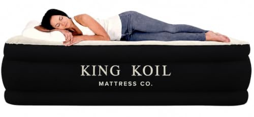 King Koil Air Mattress Twin with Built-in Pump, Inflatable Blow Up Bed