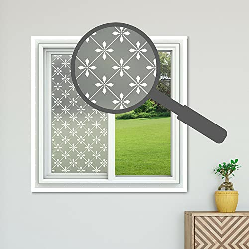 Privacy Frosted Victorian Theme Window Film Decorative Etched Feature Glass Self Adhesive Vinyl (Style 10)