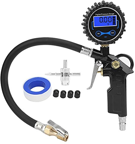 Testeur de Jauge de Pression de Pneu de Voiture de Haute Précision Baromètres de Sécurité de Table Numérique Tête Masculine Américaine pour le Remplacement et le Remplissage de Pneus de Voiture