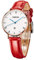 TIME100 Women's Watch Easy Reader Analog Quartz 30 mm Genuine Leather Strap Waterproof Women's Wristwatch with Date(Red)