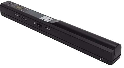 Bewinner Tragbarer Handscanner, Fotoscanner für A4-Dokumente, 900-DPI-Scanner für Dokumente, Fotos, Zeitschriften, Speicherkartenspeicher(Schwarz)