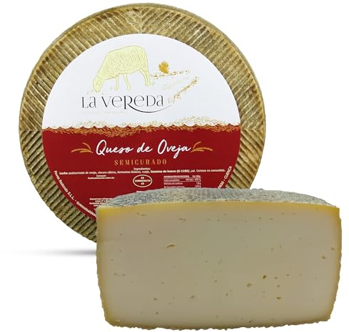 QUESOS LA ALDEA | Queso Artesano de Oveja Semicurado 1,5kg | Leche Pasteurizada | Queso Gourmet | Artesano leche pasteurizada | Ideal para Cesta de Quesos, Pack Regalo y Productos Gourmet
