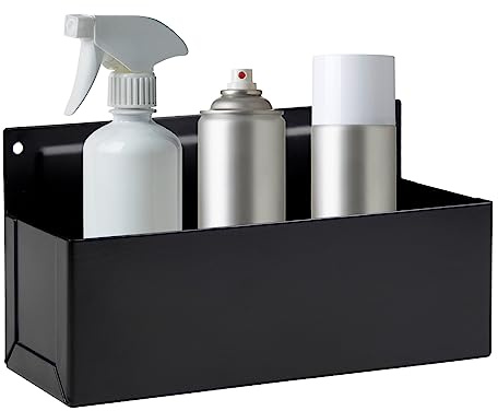Rechabite Magnetic Aerosol Spray Can Holder, Magnet Toolbox Bottle Holder, Tool Box Storage Rack for Garage and Home, Craft Workspace, Mechanic Paint Bottle Can Organizer, Black, 3x8.3