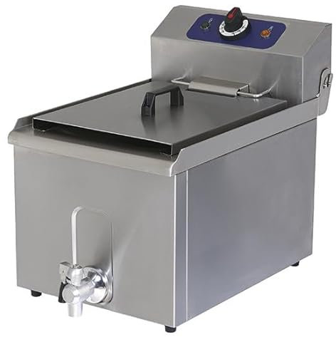 Friteuse Professionnelle Électrique de Table avec Robinet de Vidange, Capacité de l'Huile 10 ou 20 Litres - Virtus